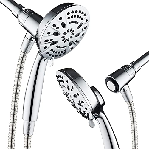 AquaDance New Magnetic Docking 8-setting High Pressure Handheld Shower Head | Space-age Magnetic Guidance Bracket System, Giant 5-inch Face, Extra-long 72-inch Stainless Steel Hose - All Chrome Finish - color: All Chrome
