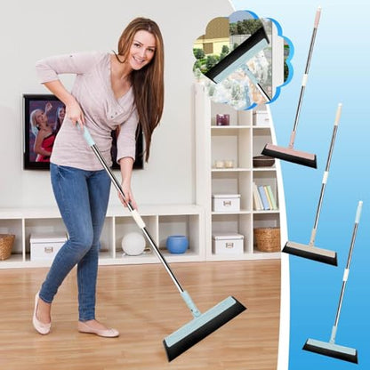 Long Handle Floor Squeegee, Squeegee Broom for Floor, Window Squeegees, Shower Squeegees, Multi-Purpose Cleaning Tools Sweeper Broom for Bathroom Kitchen Bedroom Floor Window Glass