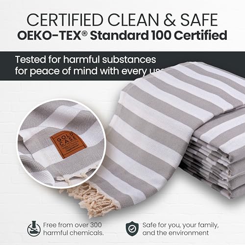 Gold CASE Turkish Beach Towel Set of 5 – 100% Cotton Beach Towels Oversized 70x38'' – MYRA Quick Dry Swim Towel – Lightweight Turkish Towels Set in Grey - color: Grey, size: Beach-Bath Towel Set of 5