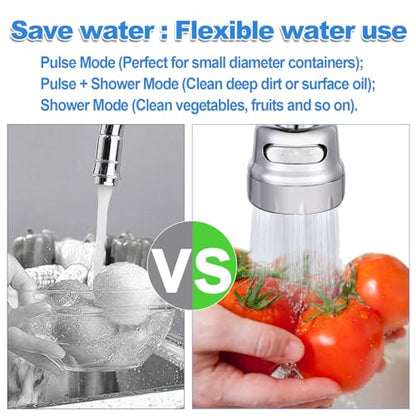 Kitchen Sink Faucet Sprayer Attachment, Movable Kitchen Tap Head 360° Rotatable, Anti-Splash Sink Sprayer Faucet Nozzle Head, Water Saving Faucet Aerator - style: 3 Modes Sprayer