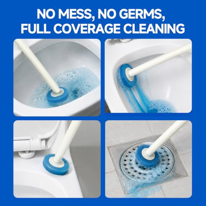 Disposable Toilet Brush with Holder, Wall Mounted Toilet Wand Cleaning System with 30 Refills, Auto-Lid Touch-Free Toilet Bowl Brush Kit for Bathroom Cleaning