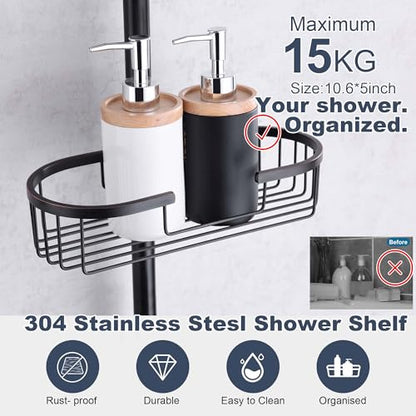SonTiy Retrofit Rain Shower System Wall Mount, Oil Rubbed Bronze 12 Inch Rain Shower Head with Handheld Jet Spray with Slide Bar, Shower Caddy & Solid Brass Rail for Tall People - color: Oil Rubbed Bronze, style: 1.8 Gallons Per Minute-Square