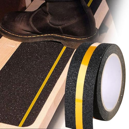 EUBUY Longer Heavy Duty Anti Slip Grip Tape, Anti Slip Traction Tape, Non Slip Sandpaper Tape Self Adhesive Tape for Stair Steps Ramp, Indoor & Outdoor Waterproof Stair Treads Non-Slip
