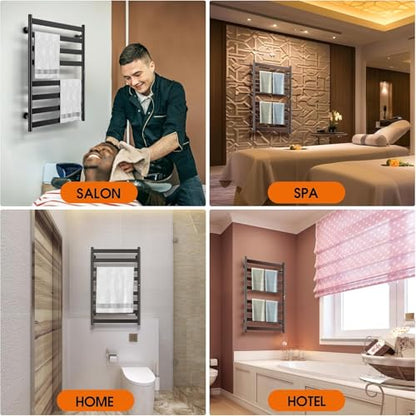 Poloma Paraheeter Towel Warmer, Heated Towel Rack, Towel Warmer Racks for Bathroom, Towel Dryer, Towel Heater, Wall Mounted, Matt Black, CSA Certified. - size: 8bars-31.5"(L) x 19.5"(W)-MATT BLACK