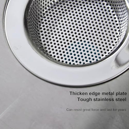 Kitchen Sink Strainer Stainless Steel, LASSHSWA Kitchen Sink Drain Strainer, Sink Strainers for Kitchen Sinks with Large Wide Rim 4.5" Diameter (2 Pack) - style: 2 PACK