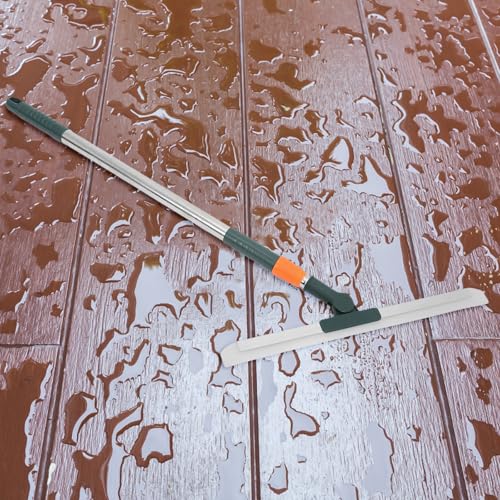 Silicone Long Handle Squeegee 36cm Water Scraper for Shower Tile Walls and Floor Cleaning Adjustable Extension Rod Bathroom Window Cleaner