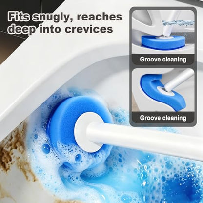 MOPUP Disposable Toilet Brush Set, 35 Refills | Wall Mounted Holder with Storage Caddy, Pre-Loaded Cleaner Heads, No Drip/Mess, Space-Saving for Daily Bathroom Cleaning