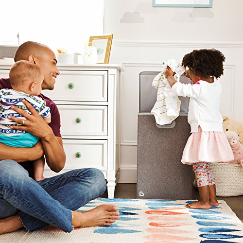 Munchkin Laundry Hamper for Baby and Kids, Collapsible Nursery Organizer with Lid, Grey