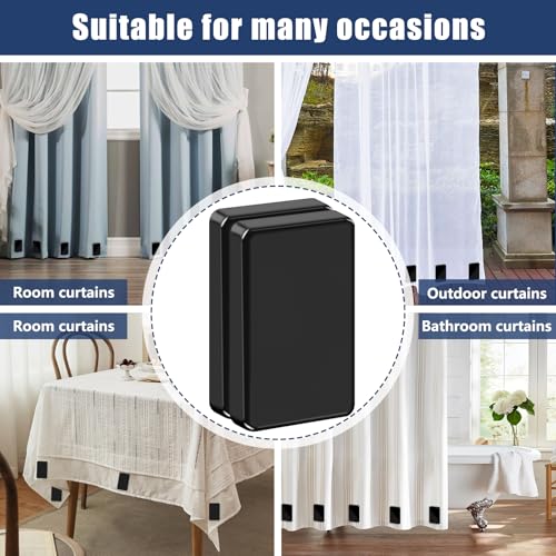 Phoncoo 18 Pcs Outdoor Curtain Weights, Plastic Wrapped Magnetic Drapery Weights, Waterproof Heavy Duty Curtain Magnets for Heavy Wind Outside, Shower Curtain, Tablecloth, Flag (Black) - color: Black-18pcs