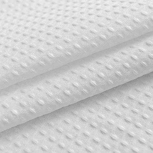 Barossa Design 42x75 Longer Size Stall Shower Curtain Waffle Weave White | Hotel Luxury Spa, 230 GSM Thick Fabric, Water Repellent, Machine Washable, 42W x 75H for Bathroom Stall - color: White, size: 42"W x 75"L (Pack of 1)