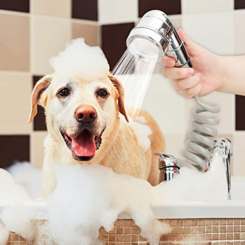 ZCONIEY Sink Faucet Sprayer Attachment Hair Pet Rinser Showerhead with Stop Water-saving Function - color: a-silver
