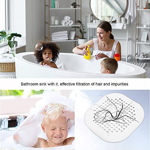 2 Pieces Shower Drain Hair Catcher Bathtub Stopper Home Drain Protectors Drain Cover with Sucker Water Trap Sink Cover for Bathroom Bathtub and Kitchen (White,White) - color: White,white