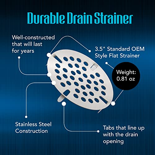 3.5-inch Commercial Sink Strainer on 3 Tier Sink Twist Waste Drain, Durable Flat Kitchen Strainer with Tabs, (not Meant for Residential use)