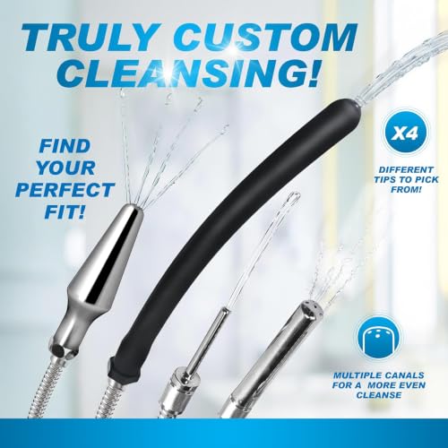 Cleanstream Shower Enema Set with 6 Ft Hose, 4 Silicone & Aluminum Tips - color: Cleanstream Premium Shower Enema Set