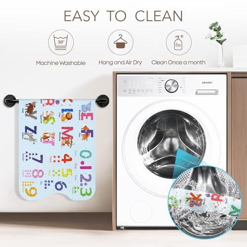 SHUCHING Baby Bath Mat for Tub Non Slip-40x16 Inch, ABC | Bathtub Mat for Kids & Toddler Mold Free, Long Shower Mat for Inside Shower with Suction Cup, Machine Washable - color: Alphabet