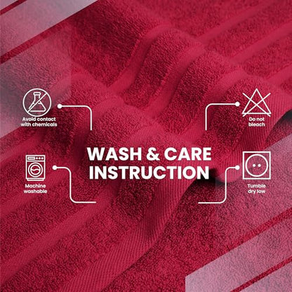 Infinitee Xclusives 100% Ring-Spun Cotton Bath Towels for Bathroom - Pack 2 | Luxury Super Soft, Absorbent & Quick-Drying |27x54 inches| Large Bathroom Towels Set |600 GSM| Gym, Shower, Spa & Hotel Use - color: Burgundy