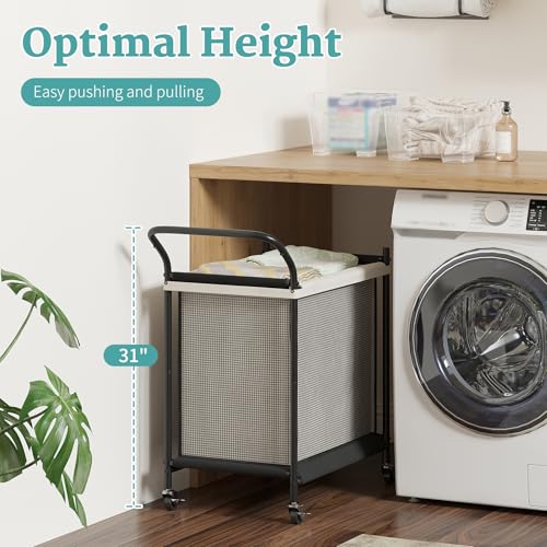 Laundry Hamper with Wheels - 2 Section Laundry Basket 120L, Removable Washable Bags, Height-Fitted Rolling Laundry Cart for Laundry Room & Bedroom - size: 120L(2-Section)
