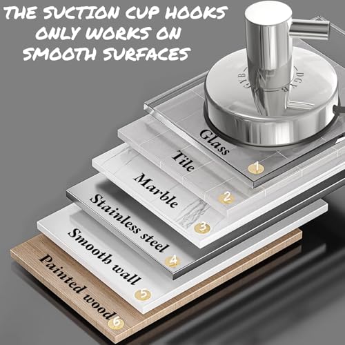 DGYB Suction Cup Hooks - 15LB Shower Hooks for Inside Shower, Stainless Steel No Drill Wall Hook Set of 4 Chrome Towel Hook for Bathrooms, Loofah, Robe - color: 4 Pack-Chrome