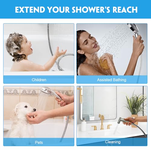 Shower Hose, 70 Inches Extra Long Shower Head Hose Stainless Steel Plated Nut &Stainless Steel Insert - color: Chrome, size: 70 Inches
