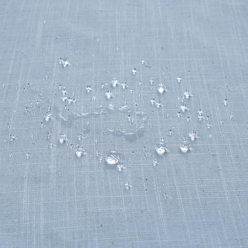 KOUFALL Light Blue Waterproof Linen Fabric Shower Curtain for Bathroom 36x72 Inches Long - color: Light Blue, size: 36"W x 72"L (Pack of 1)