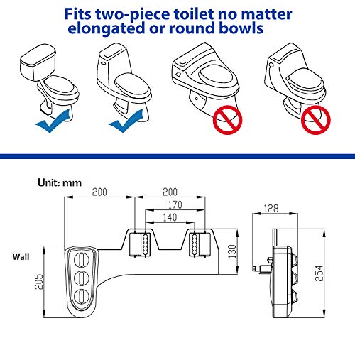 Dual Nozzle Hot and Cold Bidet- Self Cleaning Hot and Cold Water Bidet Non-Electric Mechanical Bidet Toilet Attachment - with Temperature (Silver)