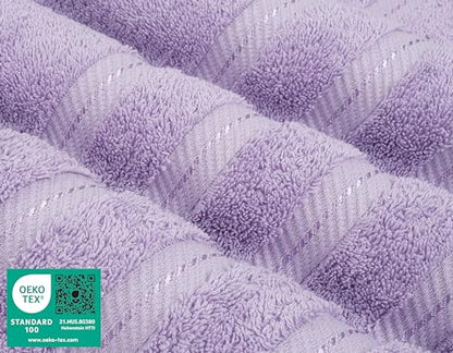 American Soft Linen 100% Cotton Luxury Turkish Towels, 4 PC Bath Towel Set | Soft Absorbent Quick Dry OEKO Tex Standard 100 Certificated Durable Machine Washable Premium Hotel Quality - color: Lilac, size: 27"x54"