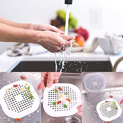 4 Pieces Drain Covers Hair Stopper for Shower Drain Bathtub Stopper Home Drain Protectors with Sucker Water Trap Sink Cover for Bathroom Bathtub and Kitchen (2 Gray+2 White) - color: 4 Pcs White,grey