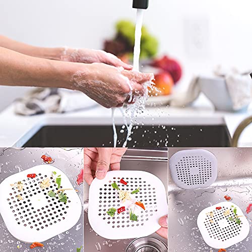4 Pieces Drain Covers Hair Stopper for Shower Drain Bathtub Stopper Home Drain Protectors with Sucker Water Trap Sink Cover for Bathroom Bathtub and Kitchen (2 White+2 White) - color: 4 Pcs White