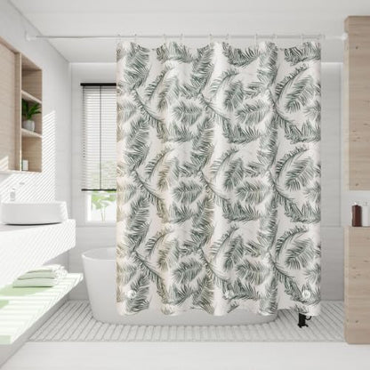 TIKABC Shower Curtain Liner, 4G PEVA Shower Liner, Plastic Waterproof Shower Curtains, 72x72 inch with Grommet Holes 3 Magnetic Weights - color: Big Feather