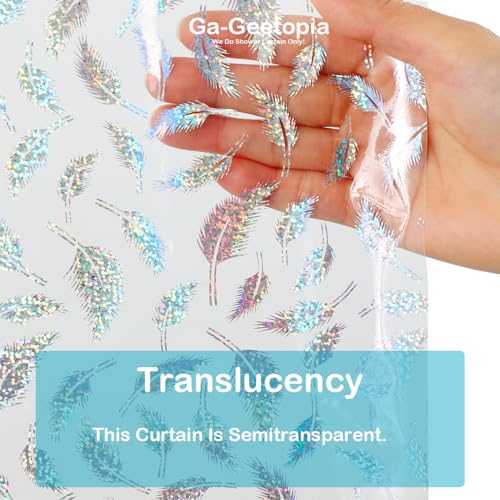 Holographic 3D EVA Shower Curtain Liner Glitter Feather, 72x72 Premium Clear Plastic Bathroom Shower Curtain with Rustproof Metal Grommets for Shower Stall, Bathtubs - color: Holographic Wings, size: 72"W x 72"L (Pack of 1)