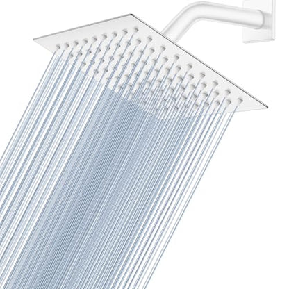 Midanya Square Rain Shower Head,High Pressure,Polish Chrome 6 Inch | 360°Swivel,Ceiling or Wall Mount,Waterfall Full Body Coverage,Bathroom Remodel,Stainless Steel Large Rainfall Shower Head - color: Chrome, size: 6 Inch