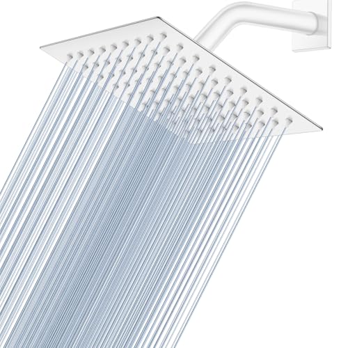 Midanya Square Rain Shower Head,High Pressure,Polish Chrome 6 Inch | 360°Swivel,Ceiling or Wall Mount,Waterfall Full Body Coverage,Bathroom Remodel,Stainless Steel Large Rainfall Shower Head - color: Chrome, size: 6 Inch