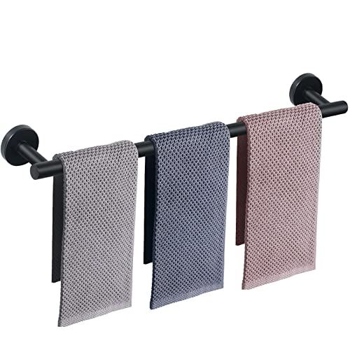NearMoon Bath Towel Bar, Thicken Stainless Steel Shower Towel Rack Holder Wall Mounted for Bathroom, 33-lnch Overall Length-30-lnch Usable Hanging Space (1 Pack, Matte Black) - color: Matte Black, size: 33 Inch