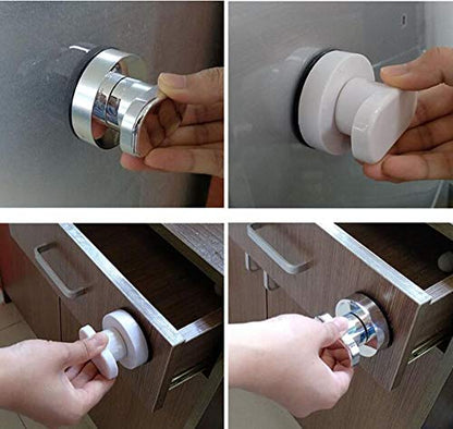 Glass Handle, Suction Cup Handle, Suitable for Bathroom, Cabinet, Terrace Sliding Doors, Shower Handrail. No Holes Needed - color: Small silver
