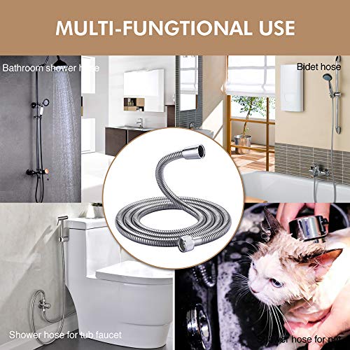 Rainovo Shower Hose Stainless Steel, 71 Inches(6 Feet) Extra Long Handheld Shower Head Hose Extension Replacement, Kink-Free Flexible Shower Hose Attachment For Shower Head Brushed Nickel. - size: 71 inches