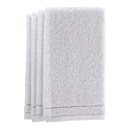 Creative Scents Cotton Fingertip Towel Set - 4 Pack - 11 x 18 Inches Decorative Extra-Absorbent and Soft Terry, Small White Hand Towels for Bathroom and Powder Room, Guest and Housewarming Gift - color: White