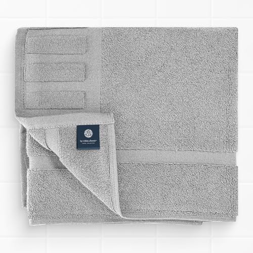 White Classic Luxury Bath Mat Floor Towel Set - Absorbent Cotton Hotel Spa Shower/Bathtub Mats [Not a Bathroom Rug] 22"x34" | 2 Pack | Light Grey - color: 02: Light Grey