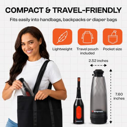 Portable Bidet for Travel & Camping – Electric Gentle Pressure Rechargeable Bidet for Women & Men | 360ML Bottle | 460ML/Min Flow | USB-C | 450mAh Battery | USA Brand – Spray Mate Flow