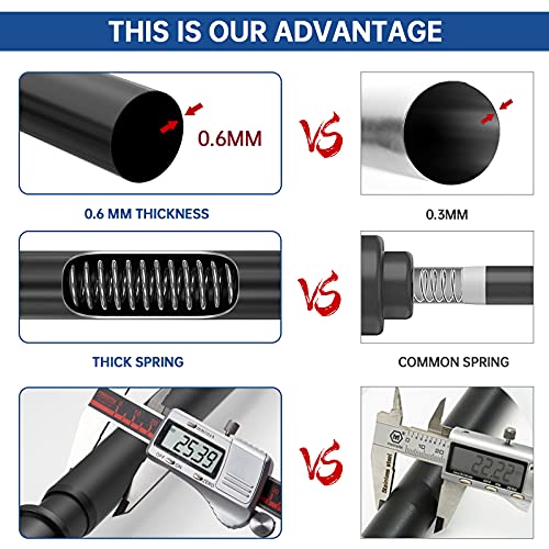 Industrial Shower Curtain Rod - 2-in-1 Design Tension Curtain Rod - Rustproof Non-Slip 27 to 43 Inch Stainless Steel, Matte Black Window Curtain Rod - color: Matte Black, size: 27-43 Inches