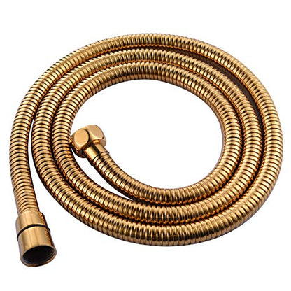 CIENCIA 1.5m(59-Inch) Anti-kink Flexible Gold Shower Hose Stainless Steel with Solid Brass Connector FHA018J - color: Gold, size: 1.5meters