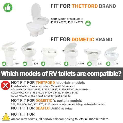 2-in-1 RV Bidet Attachment and Handheld Sprayer Combo for Camper Toilet, Non-Electric Dual Nozzle Toilet Bidet with Metal Spray Wand, Adjustable Pressure - color: White Knob