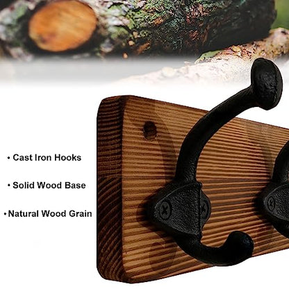 WEBI Rustic Coat Rack Wall Mount,35.43" Long 8 Cast Iron Coat Hooks Wall Mounted,Heavy Duty Wall Coat Hanger Hooks for Hanging Coats,Clothes,Jacket,Brown - color: Brown, size: 35 Inch