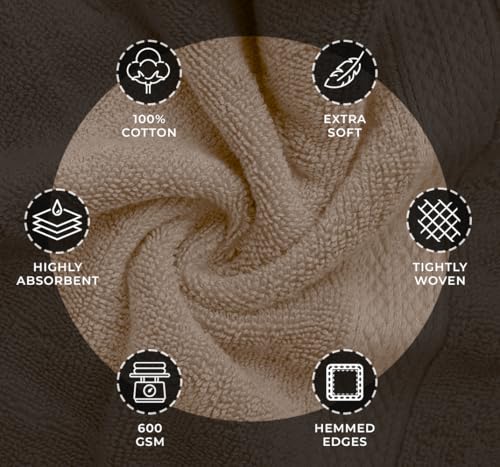 Avalon Towels Wash Cloths 12 Pack Beige 100% Cotton Washcloths 12x12 Face Towels, Wash Rags, Facial Towel, fingertip Towel for Bathroom, Beige Washcloth - color: Beige