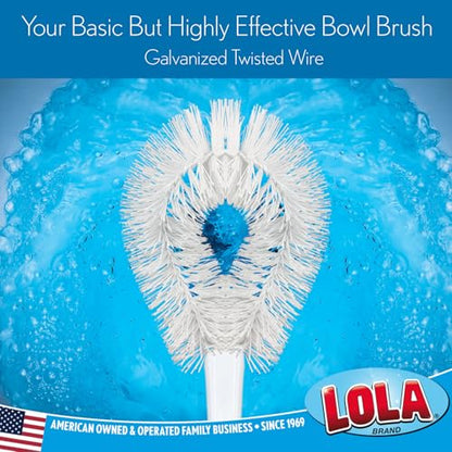 LOLA Toilet Bowl Brush w/Curved Head, 36 Pack, Coated Wire, Durable Poly Bristles, Reaches Under Toilet Bowl Rim - size: 36 Pack, style: Loop Style Bowl Brush
