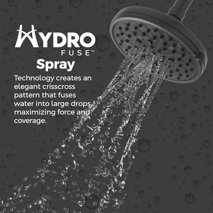 Pfister HydroFuse Shower Head, Shower Arm Not Included, 6-Function, 1.75 GPM, Spot Defense Matte Black Finish, 015WS2HF01SDB - color: Spot Defense Matte Black, size: 1.75 GPM