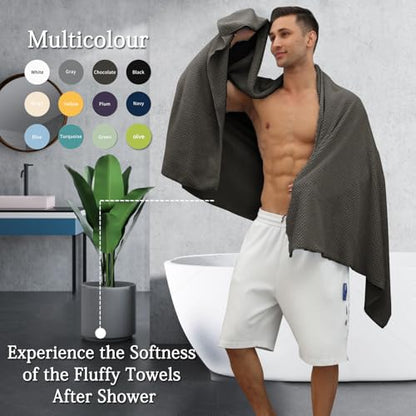 Extra Large Bath Towels Set 35x70 Inches - Dark Coffee Luxury 600 GSM Oversized Bath Sheet Towel,Ultra Soft Microfiber - Quick Dry,Highly Absorbent Shower Towels Spa Hotel Bathroom Towel Set (4-Pack) - color: Coffee Set, size: 4-Piece Set