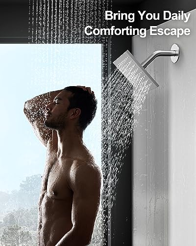 Shower Faucet Set with Handheld Spray, Brushed Nickel | 12" Ceiling Mount SUS304 Rainfall Shower Head System, 6" Side Head, 3-Function Thermostatic Valve Trim Kit, All Metal - color: Brushed Nickel