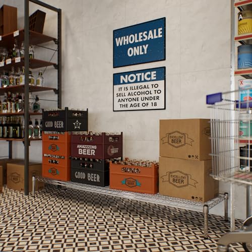 18" Deep x 72" Wide x 8" Height Wire Shelving Kit | 1-Tier | NSF Commercial Storage Rack Unit - size: 18" Deep x 72" Wide