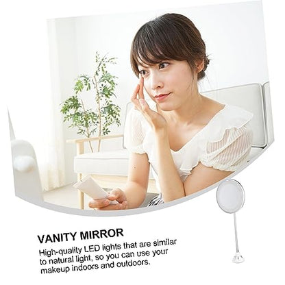 Ipetboom Led Makeup Mirror Magnification Suction Cup Vanity Mirror Lights for Cosmetics - size: 17.50X17.50X3.00CM
