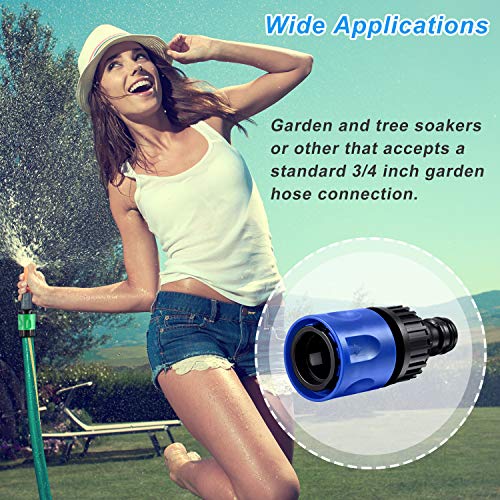 Hotop 16 Pcs Garden Hose Quick Connector, 3/4 Inch Fittings, Blue Black | Male Female Fittings, 10 Rubber Gaskets, Plastic Adapters for Garden Watering, Car Wash, Leak-Proof, Tool-Free Install - color: Blue, Black